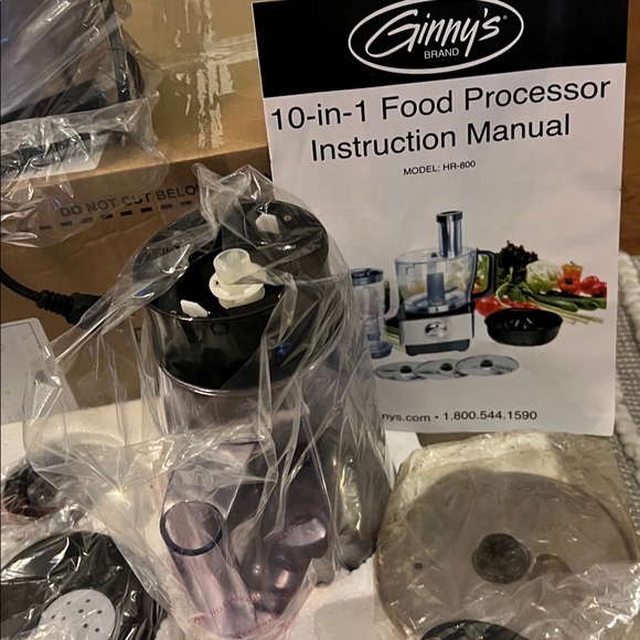 GINNY’S 10-IN-1 FOOD PROCESSOR WITH FULL INSTRUCTION MANUAL, NEW BOXED ITEM ! - Picture 6 of 12